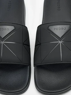 Slide Sandals in Pixel - Black