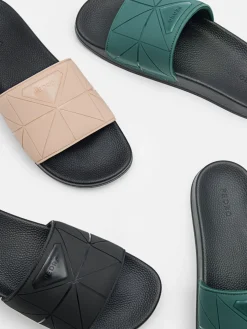Slide Sandals in Pixel - Dark Green