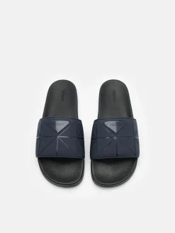 Slide Sandals in Pixel - Navy