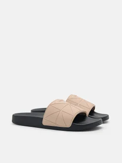 Slide Sandals in Pixel - Taupe