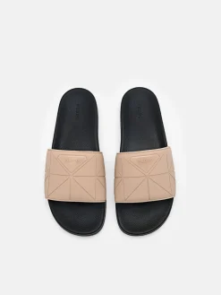 Slide Sandals in Pixel - Taupe