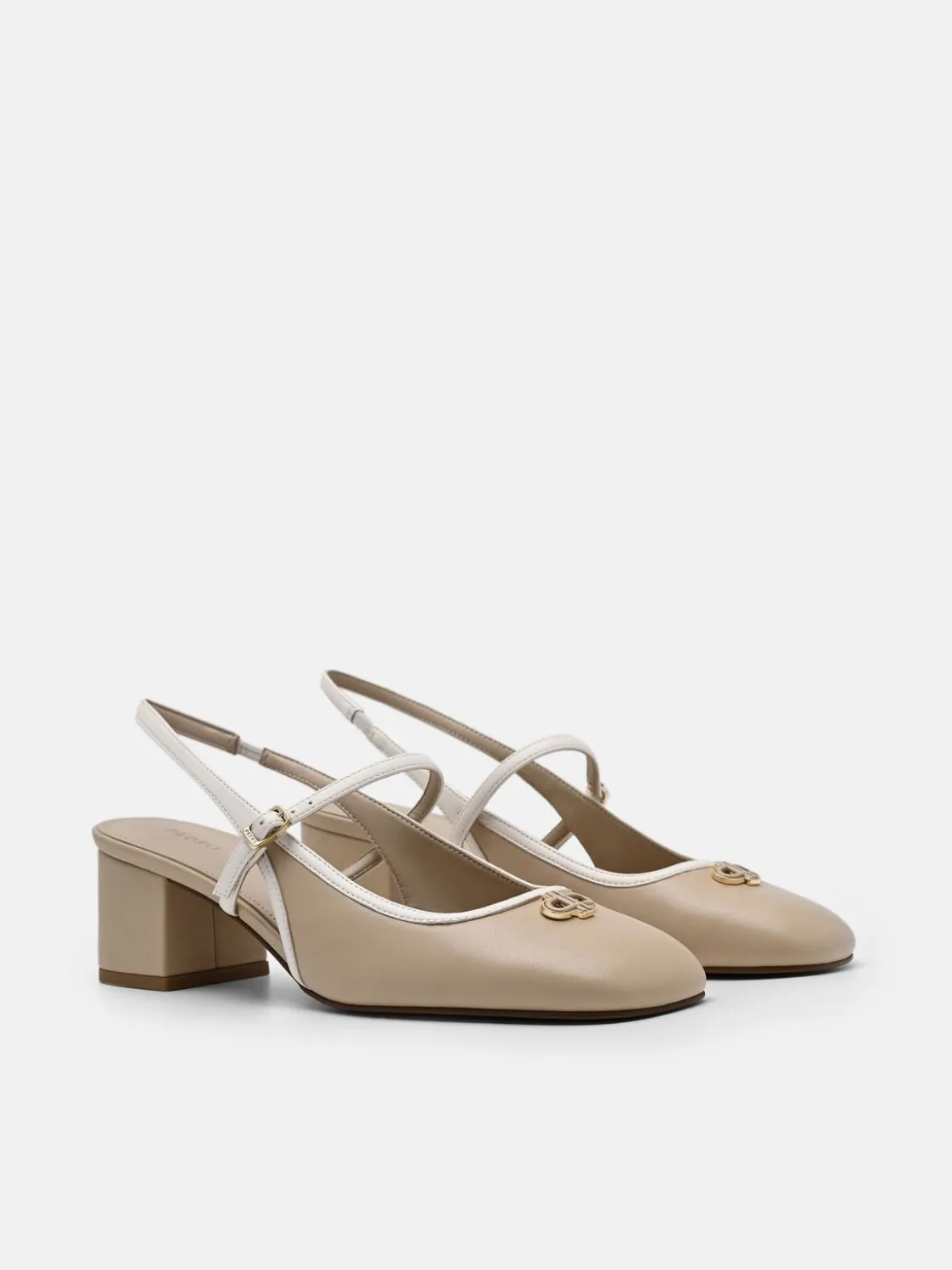 Slingback Heel Pumps - Nude