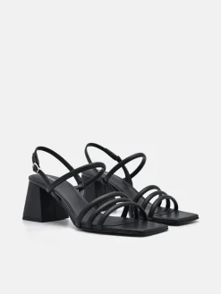 Strappy Heel Sandals - Black