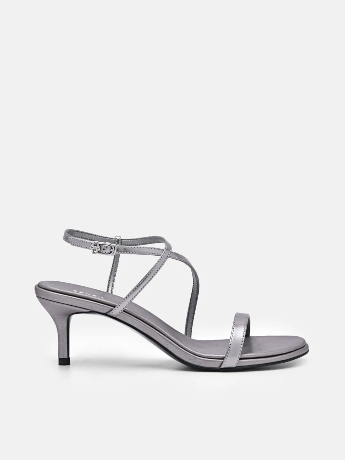 Strappy Heel Sandals - Pewter
