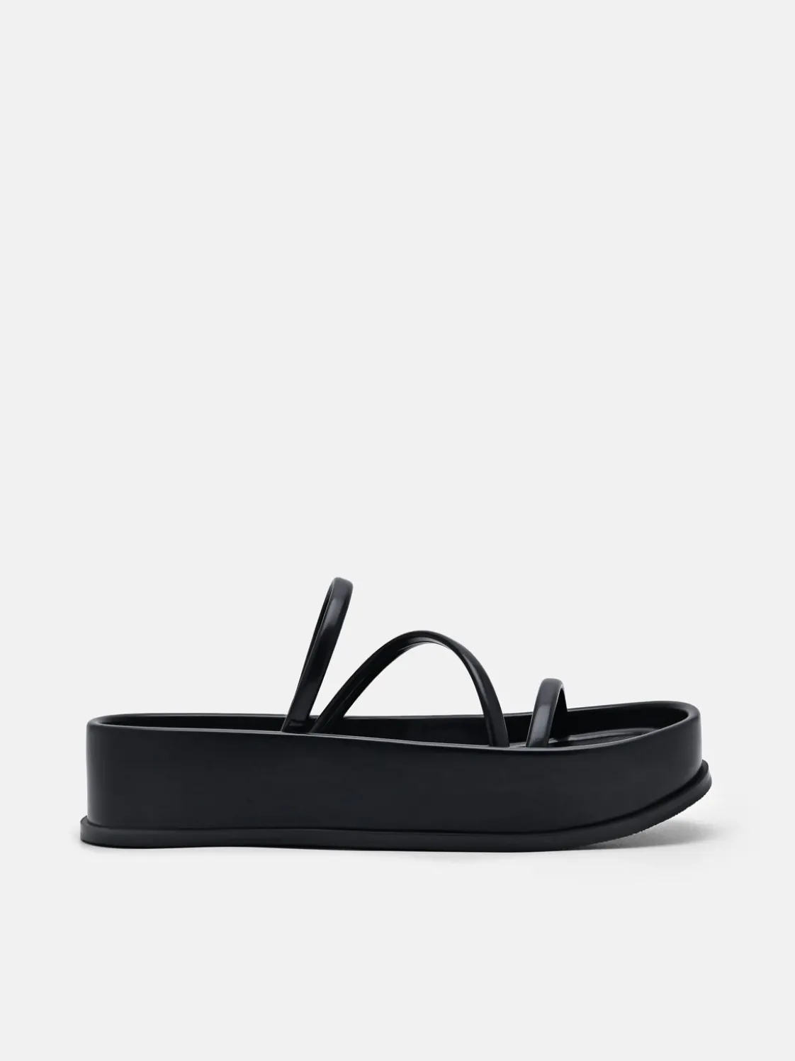 Strappy Platform Sandals - Black