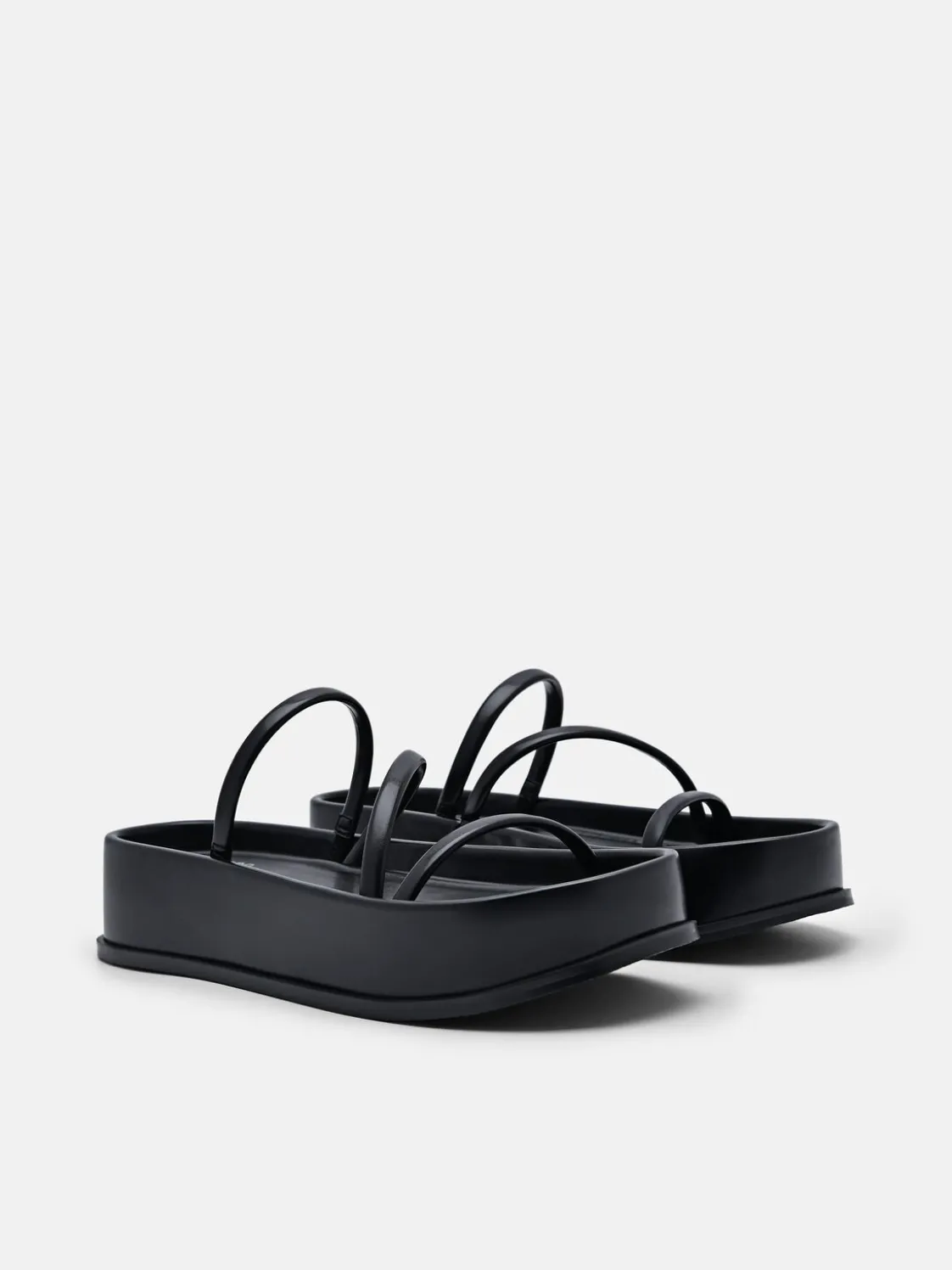 Strappy Platform Sandals - Black