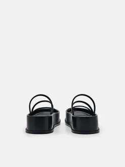 Strappy Platform Sandals - Black