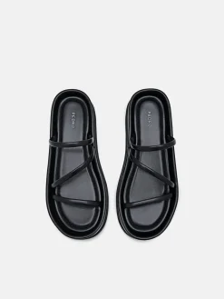 Strappy Platform Sandals - Black
