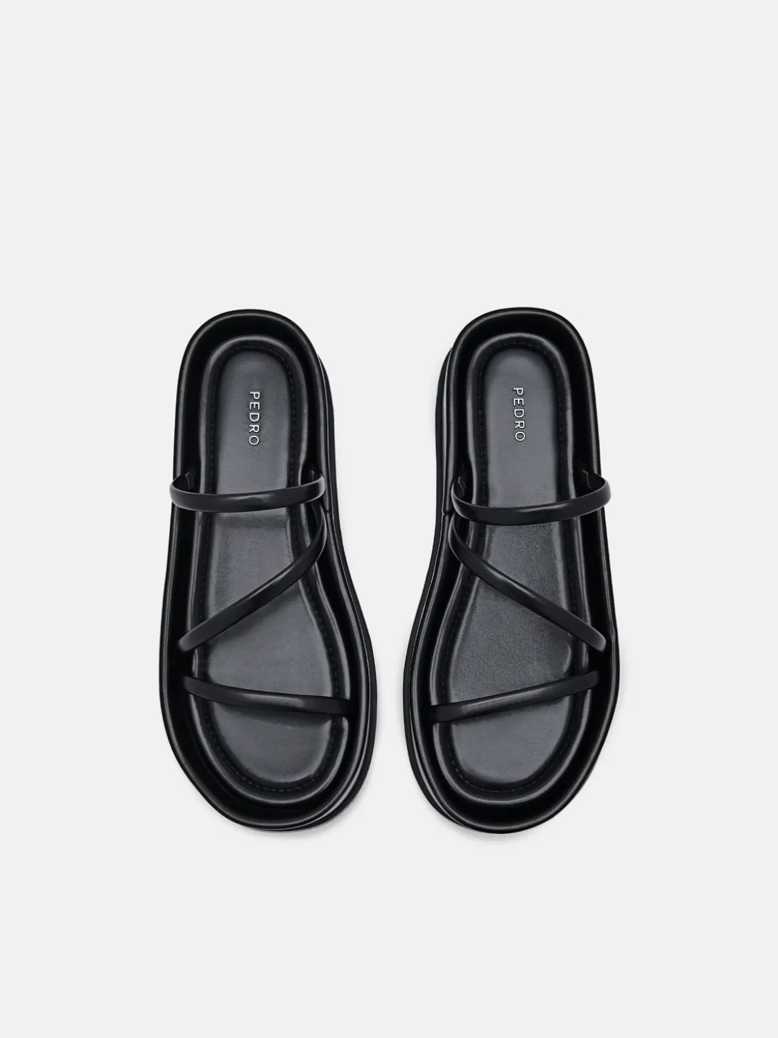 Strappy Platform Sandals - Black