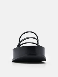 Strappy Platform Sandals - Black