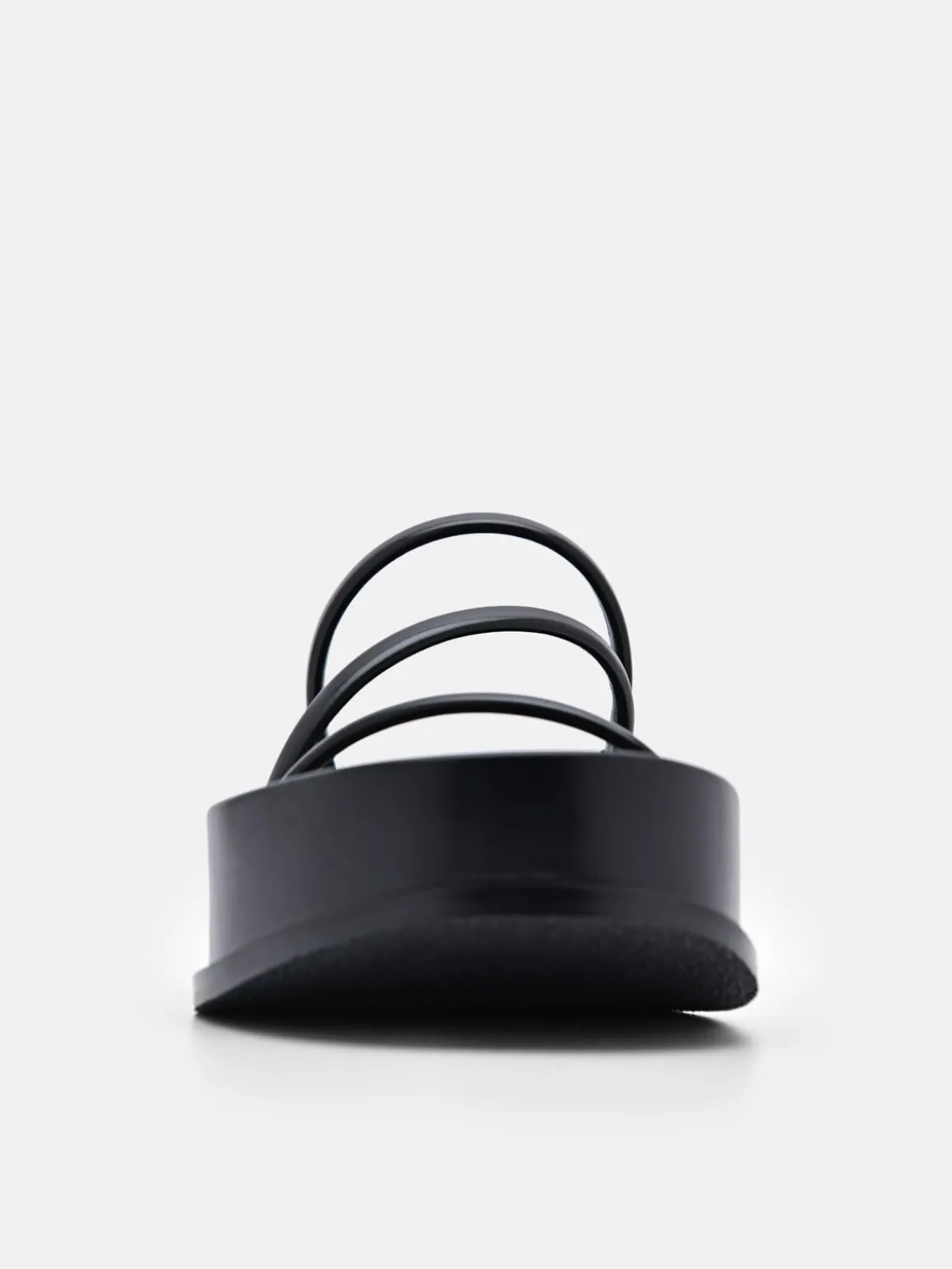 Strappy Platform Sandals - Black