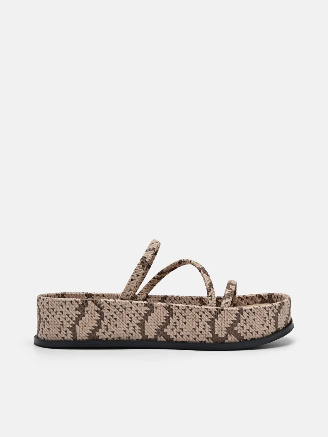 Strappy Platform Sandals - Sand