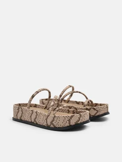 Strappy Platform Sandals - Sand