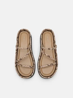 Strappy Platform Sandals - Sand