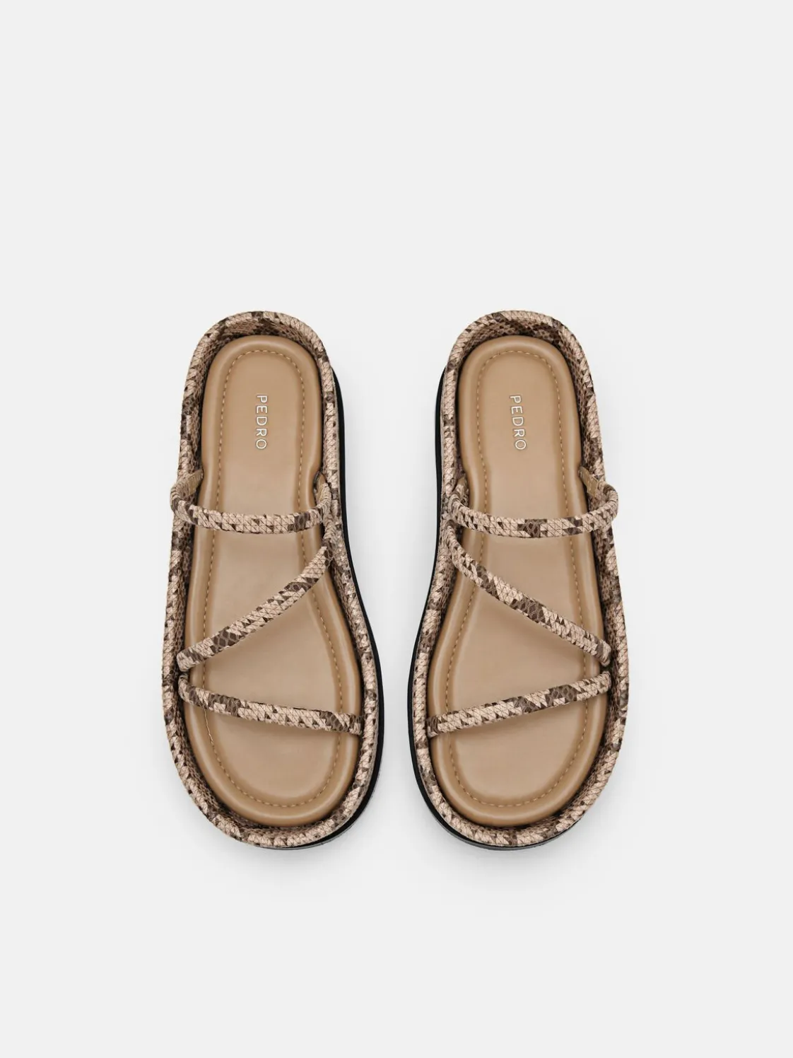 Strappy Platform Sandals - Sand