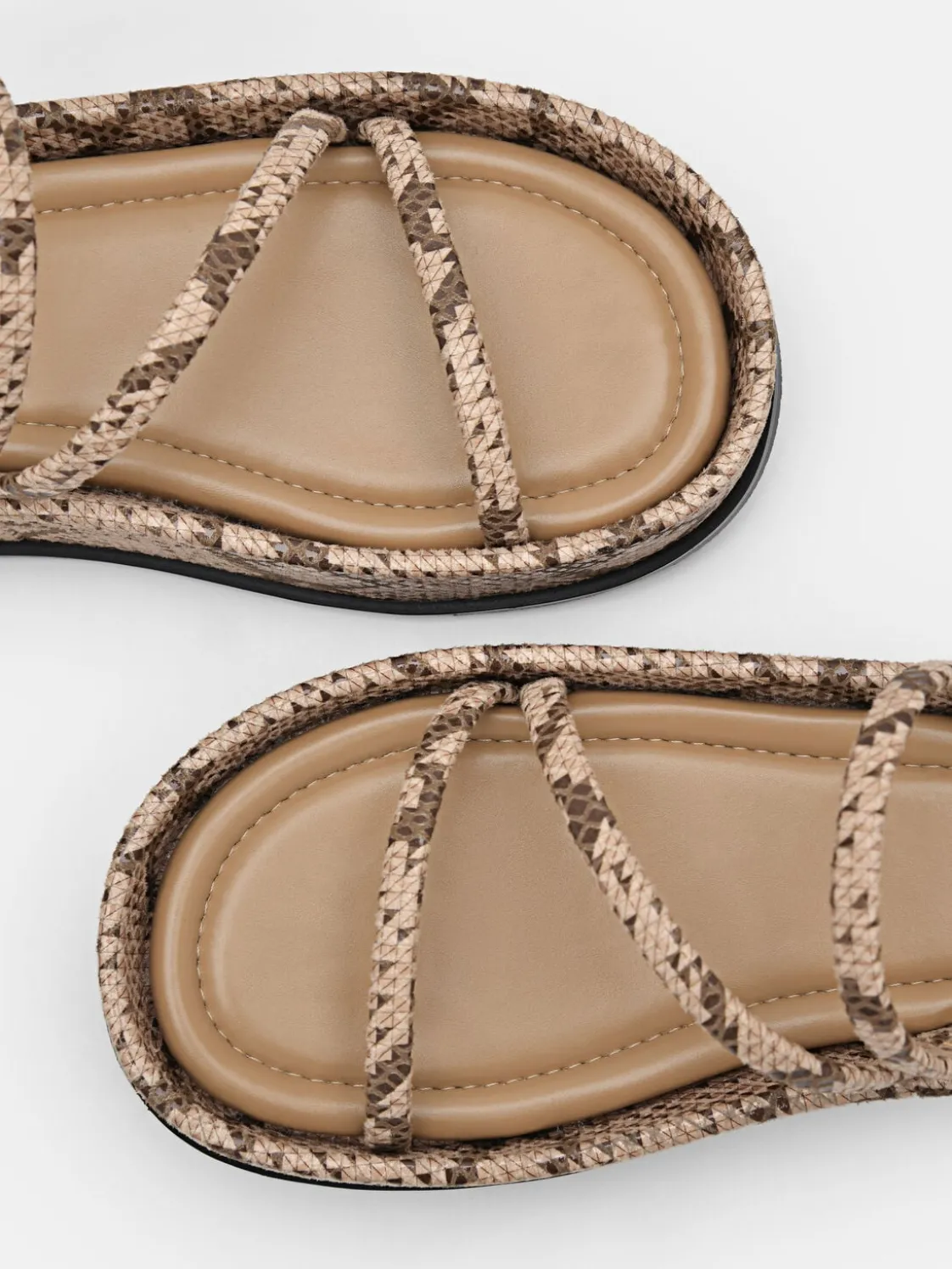 Strappy Platform Sandals - Sand