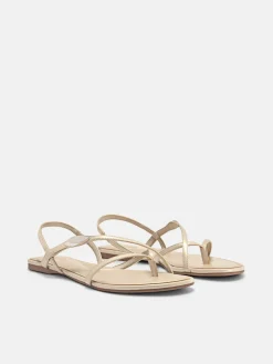 Strappy Slingback Sandals - Champagne