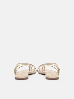 Strappy Slingback Sandals - Champagne