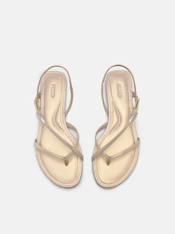 Strappy Slingback Sandals - Champagne