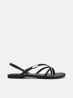 Strappy Slingback Sandals - Black