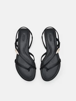 Strappy Slingback Sandals - Black