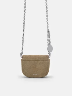 Studded Suede Micro Crossbody Pouch - Sand
