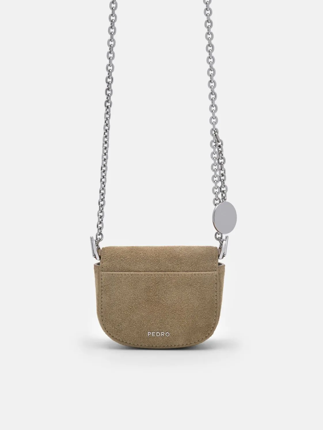 Studded Suede Micro Crossbody Pouch - Sand