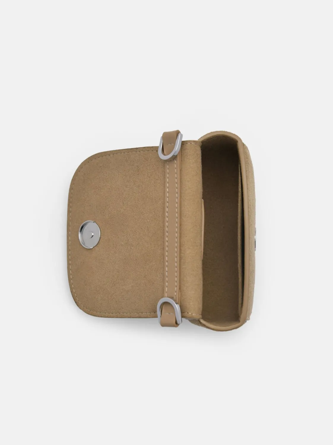 Studded Suede Micro Crossbody Pouch - Sand