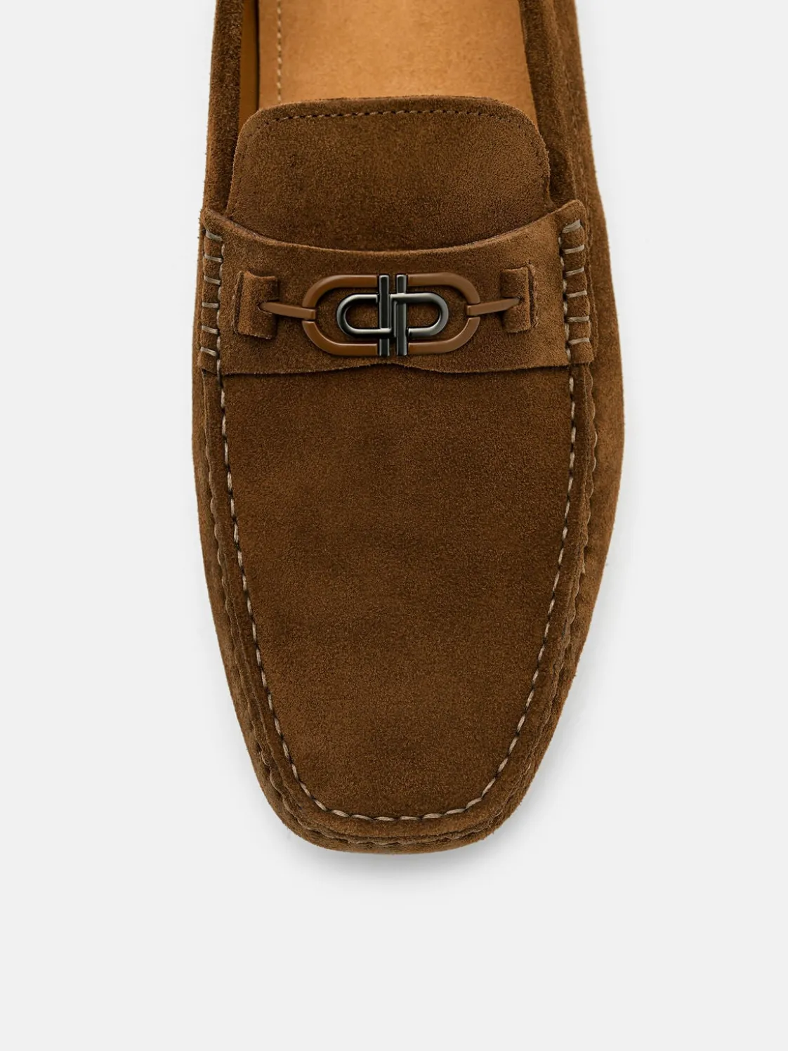 Suede Horsebit Driving Shoes - Brown