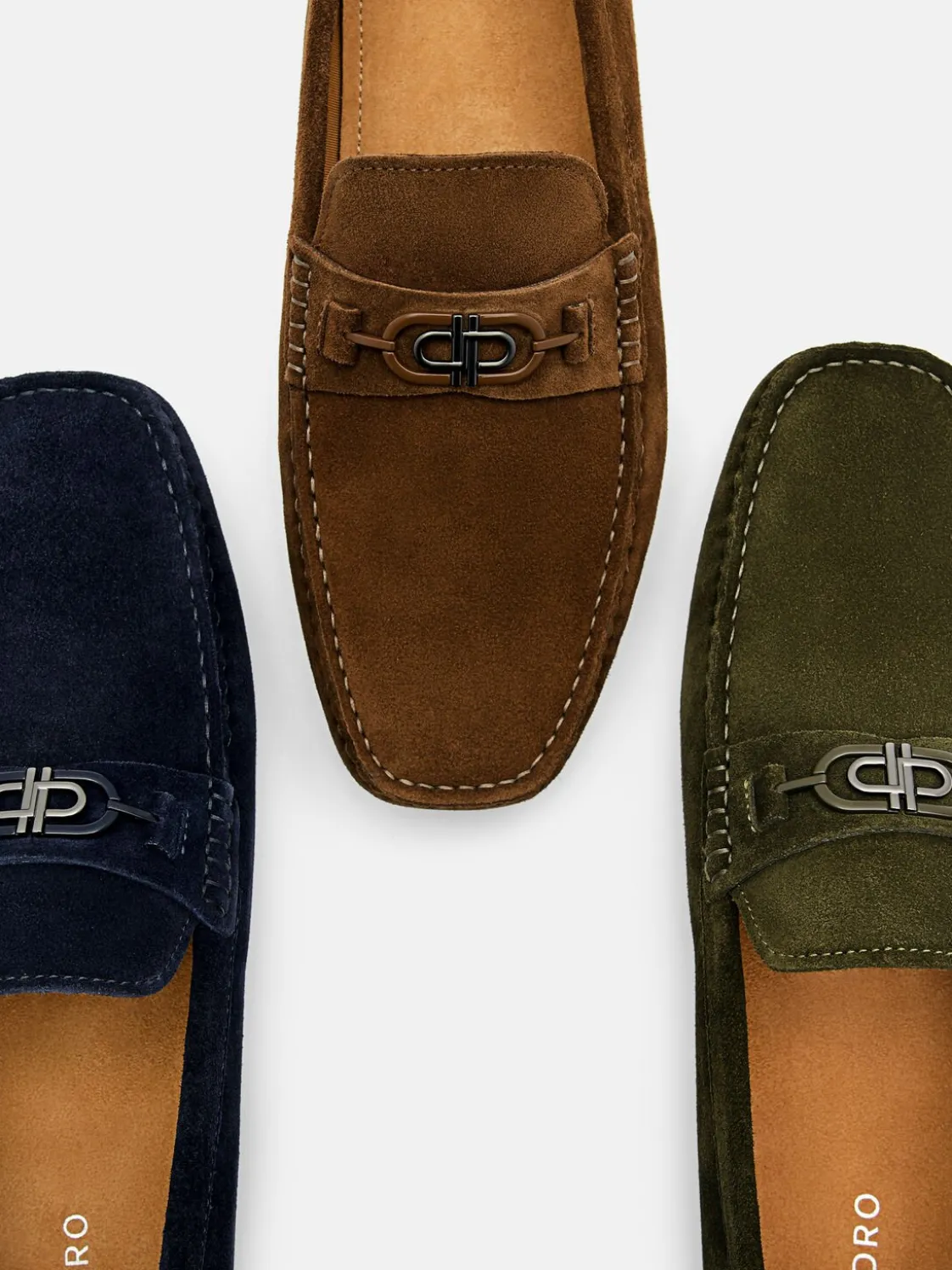 Suede Horsebit Driving Shoes - Military Green