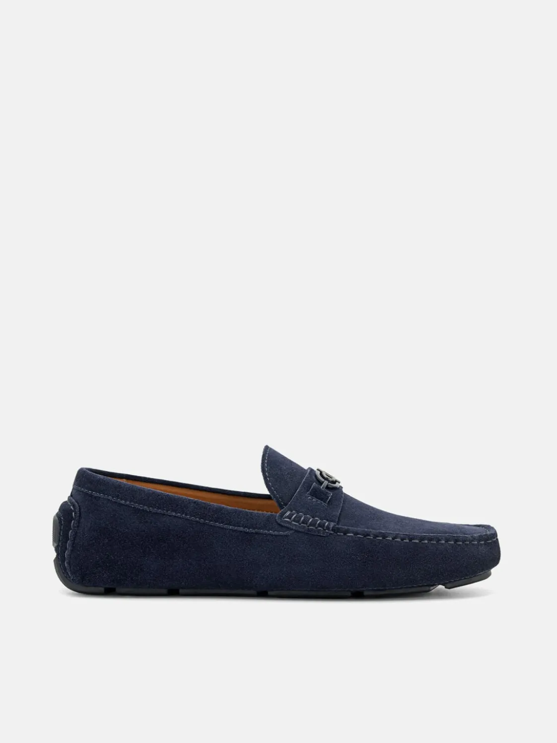Suede Horsebit Driving Shoes - Navy