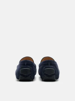 Suede Horsebit Driving Shoes - Navy