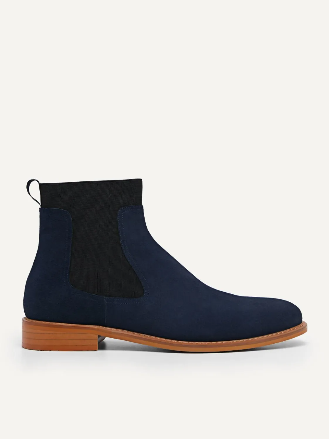 Suede Leather Chelsea Boots - Navy