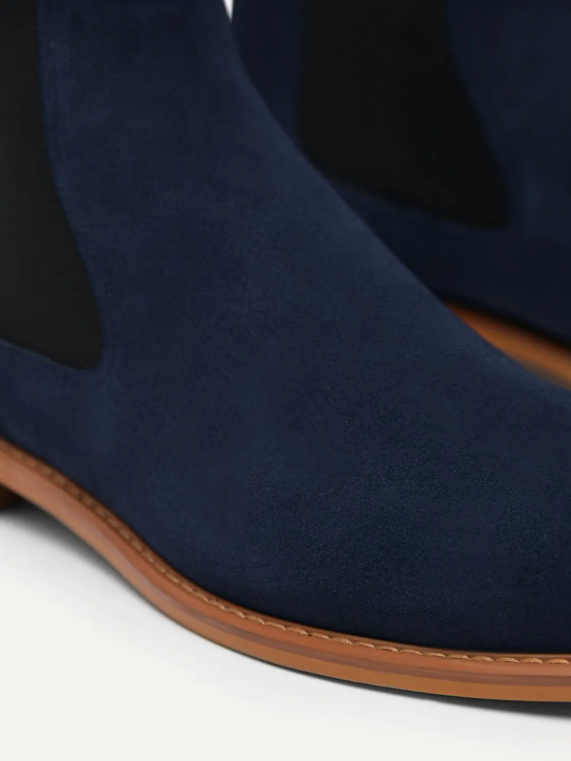 Suede Leather Chelsea Boots - Navy