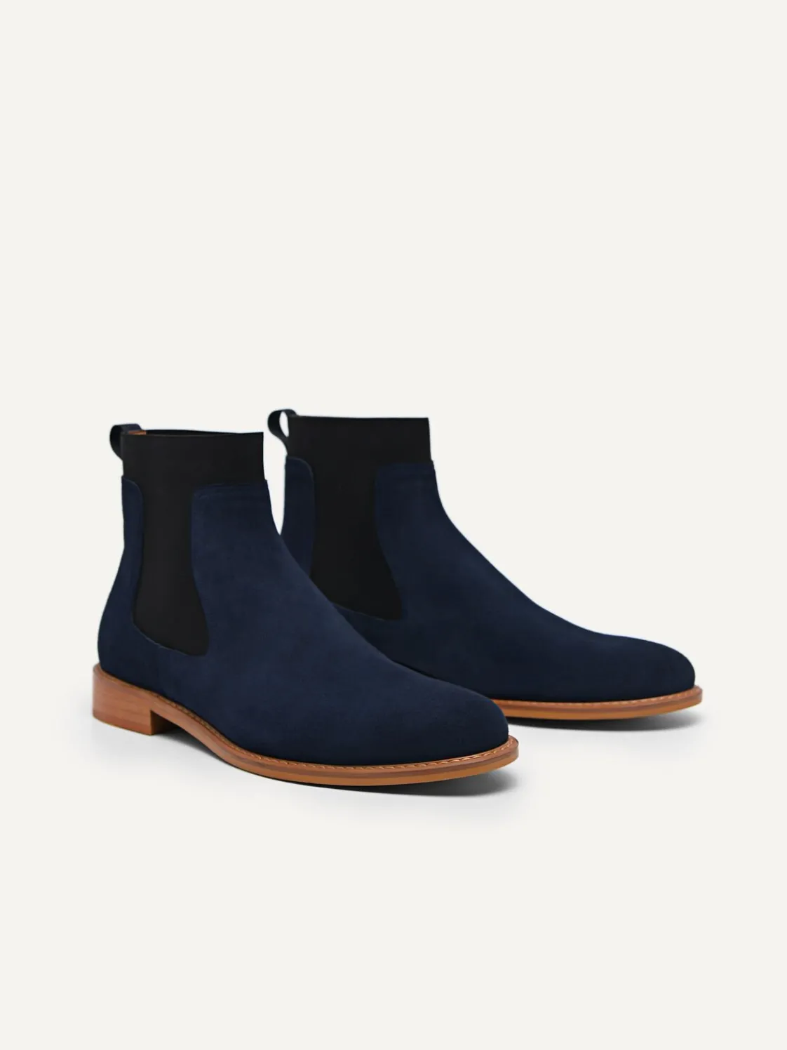 Suede Leather Chelsea Boots - Navy