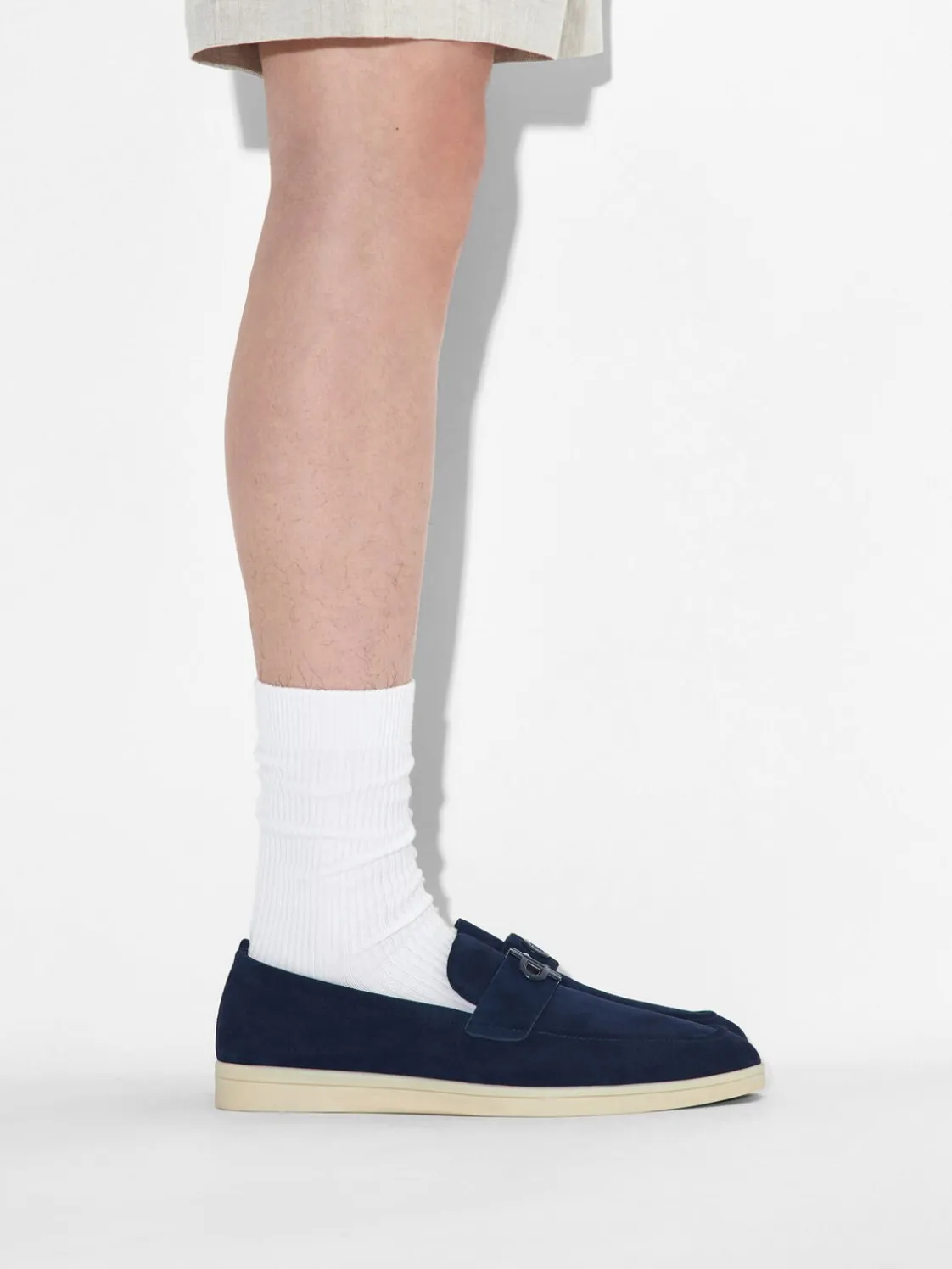 Suede Loafers - Navy
