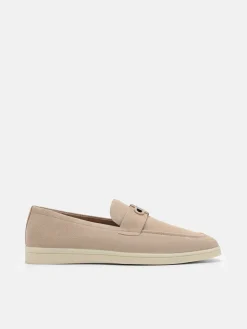 Suede Loafers - Taupe