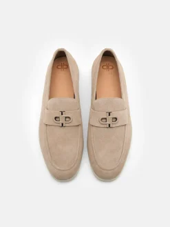 Suede Loafers - Taupe