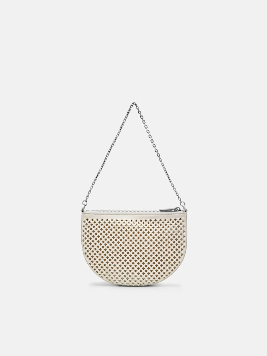 Suede Mini Shoulder Bag - Chalk
