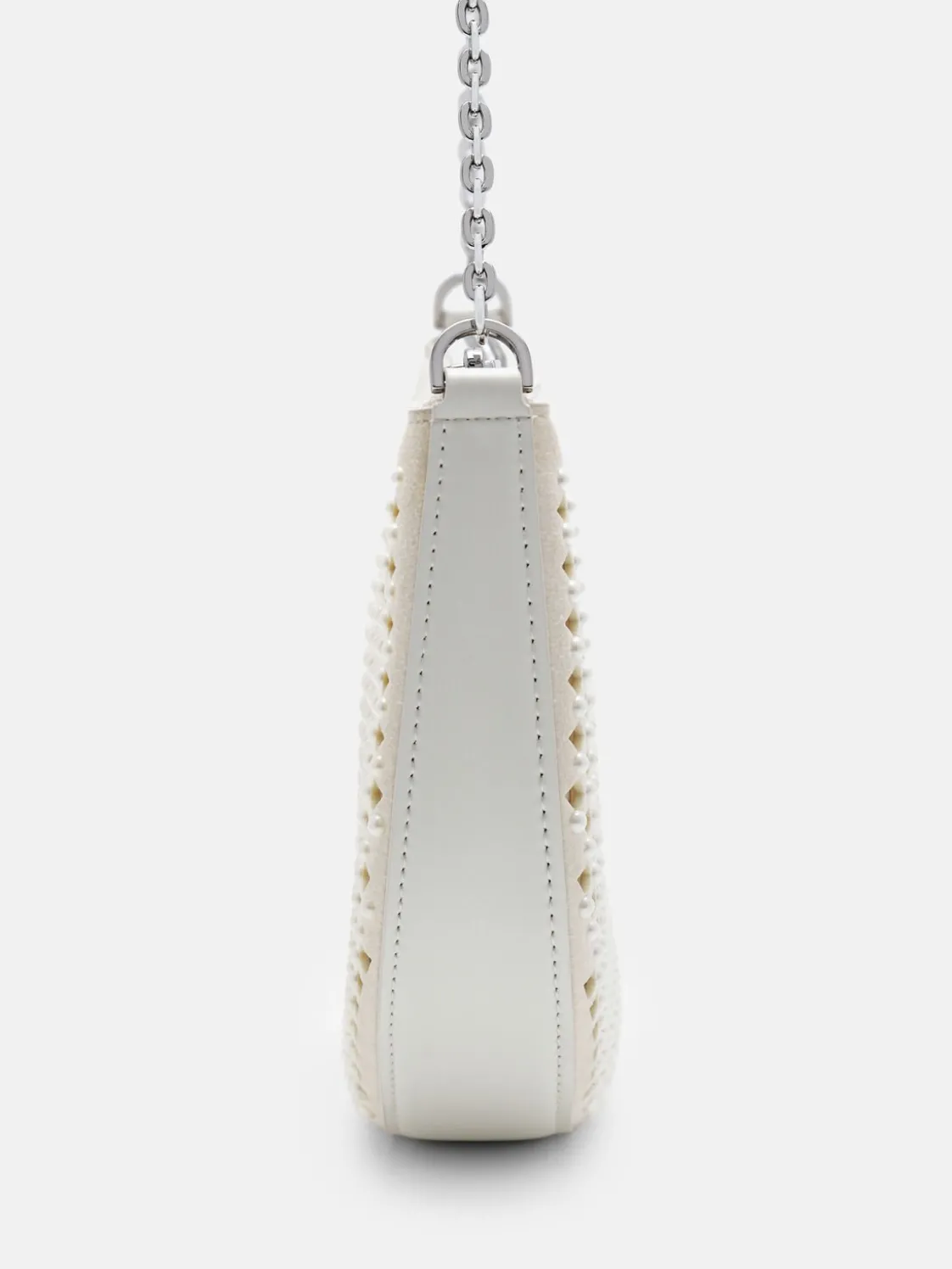 Suede Mini Shoulder Bag - Chalk