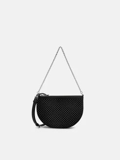 Suede Mini Shoulder Bag - Black
