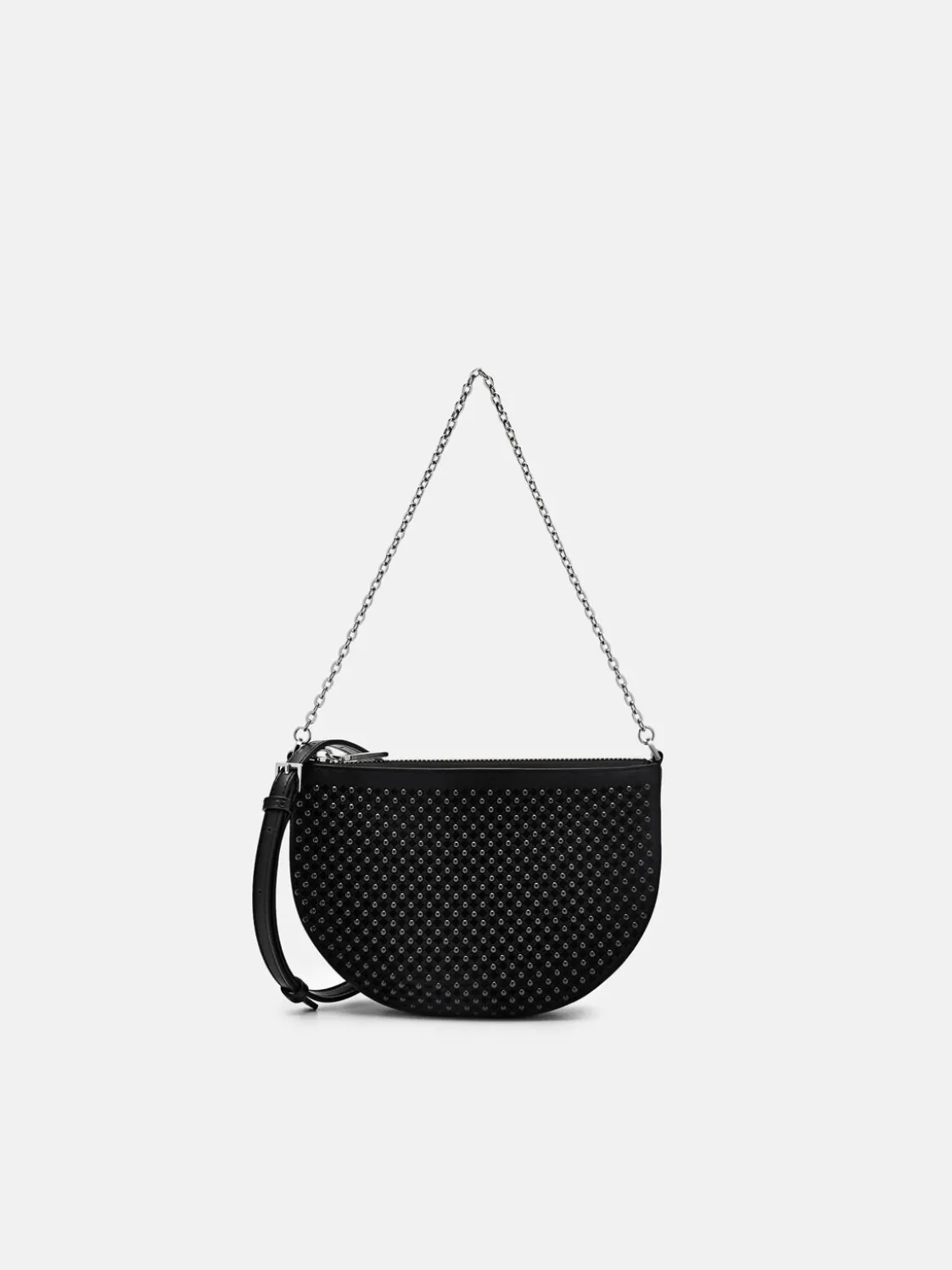 Suede Mini Shoulder Bag - Black