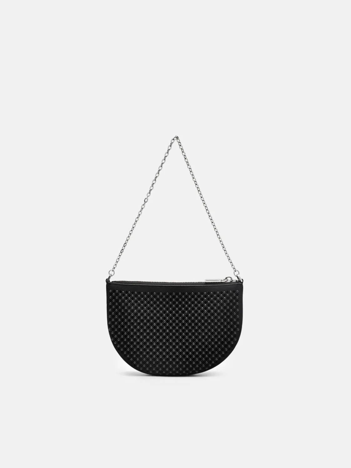 Suede Mini Shoulder Bag - Black