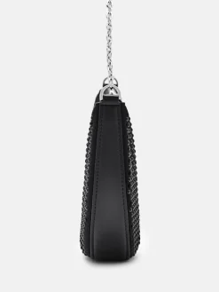 Suede Mini Shoulder Bag - Black