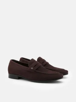 Suede Penny Loafers - Dark Brown