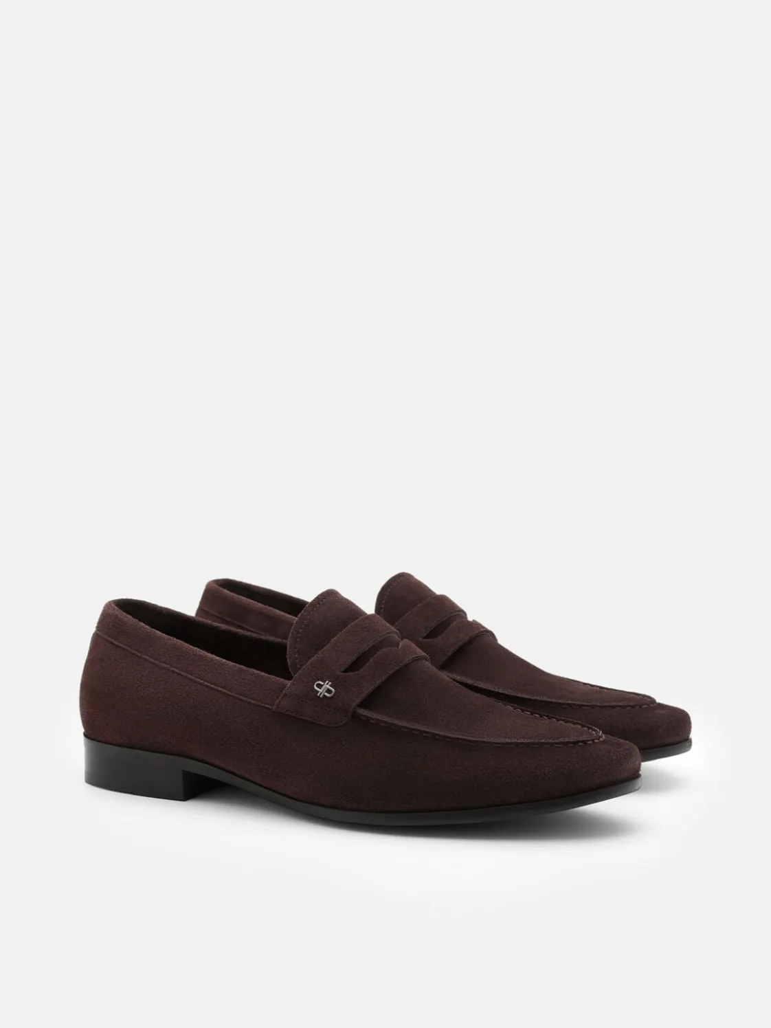 Suede Penny Loafers - Dark Brown