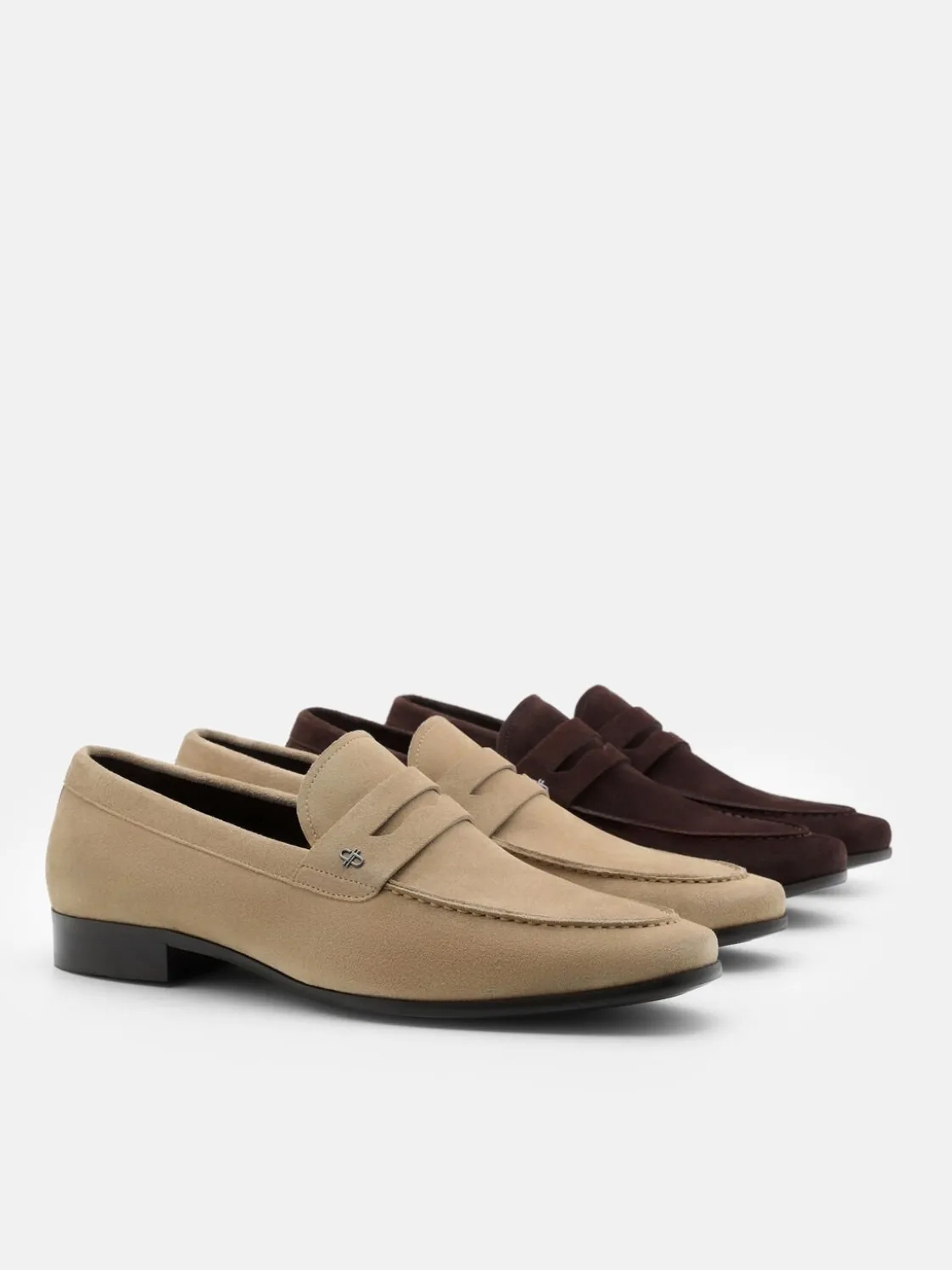 Suede Penny Loafers - Sand