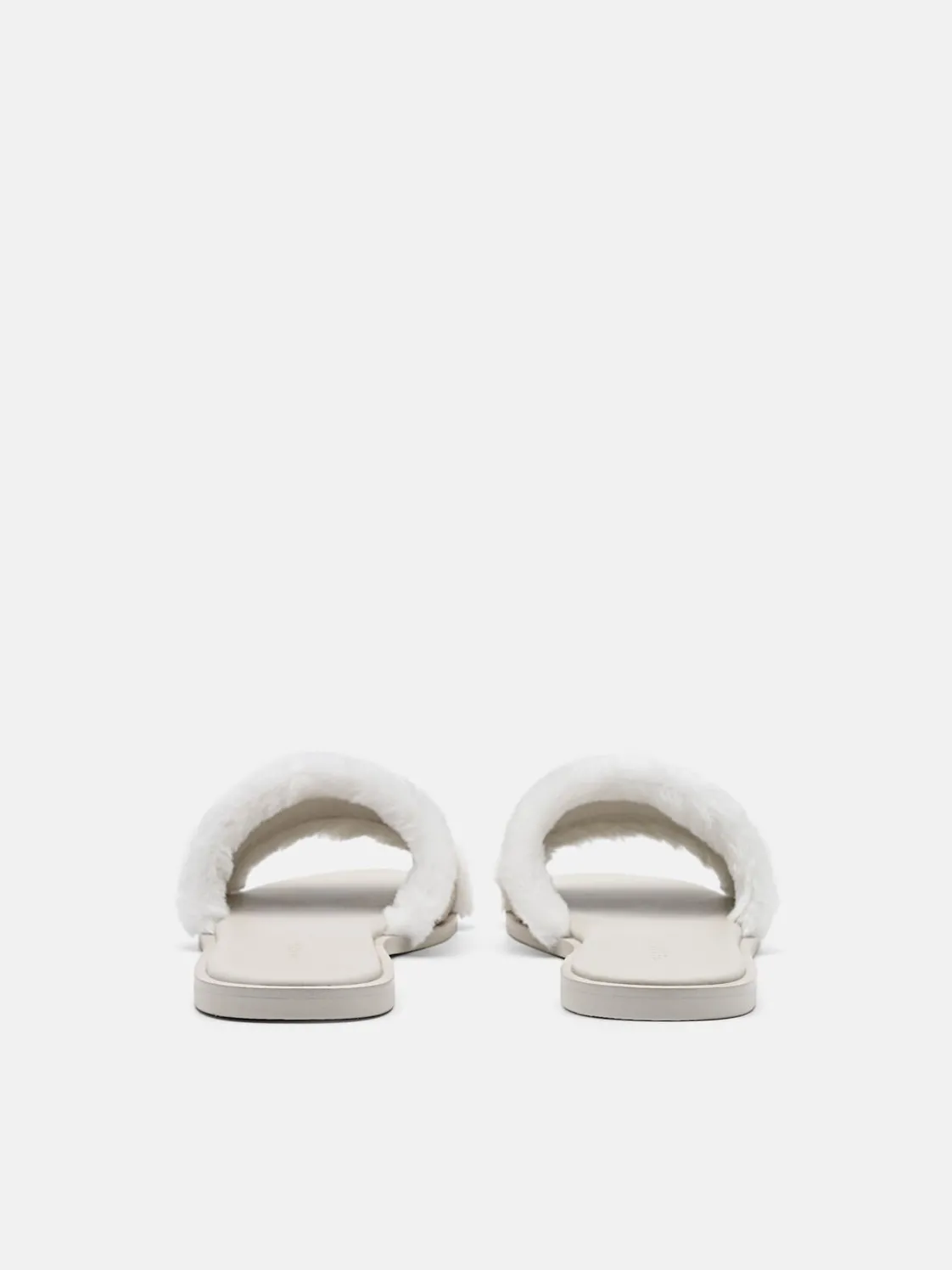 Suede Slide Sandals - Chalk