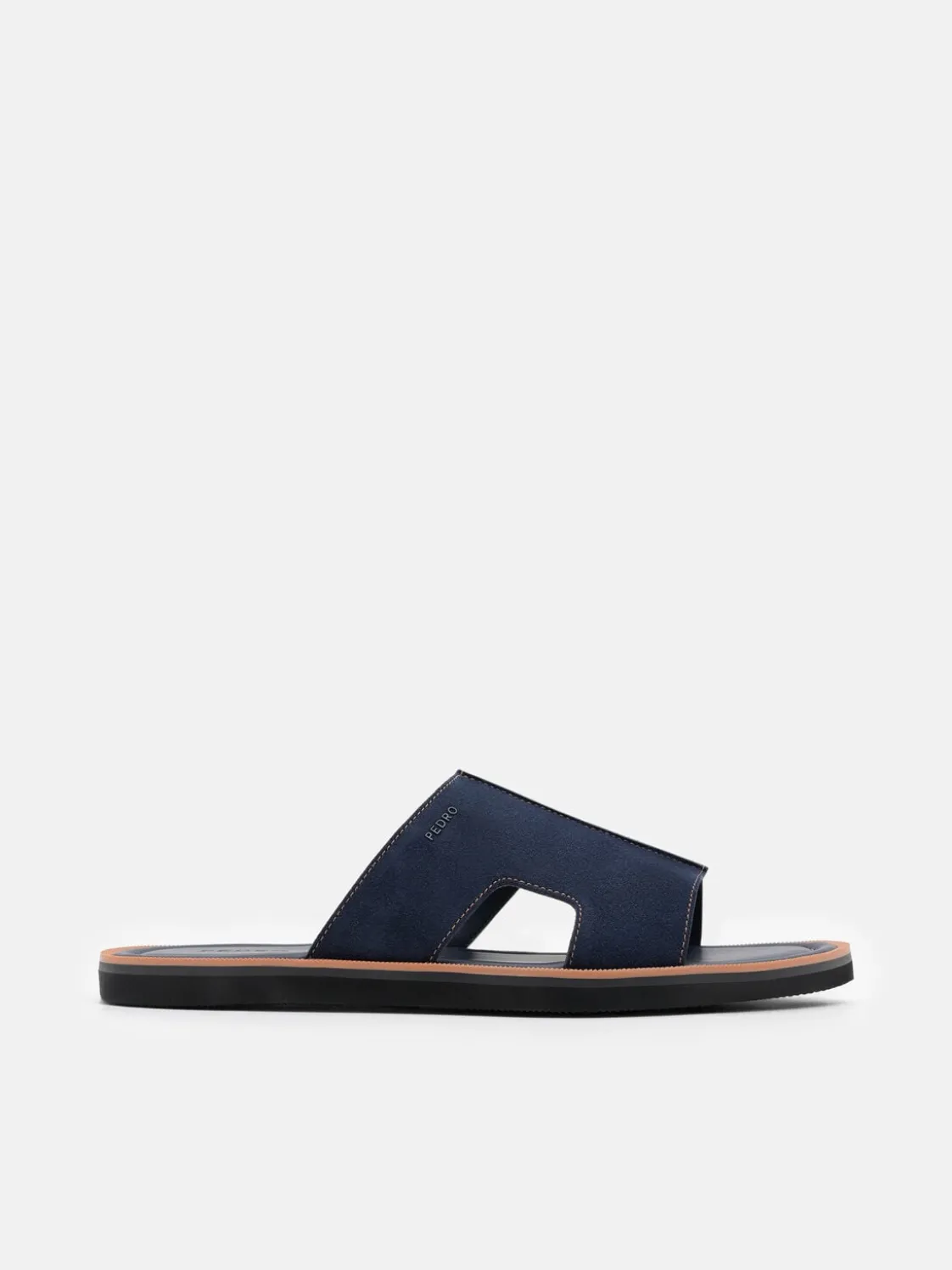 Suede Slide Sandals - Navy Suede