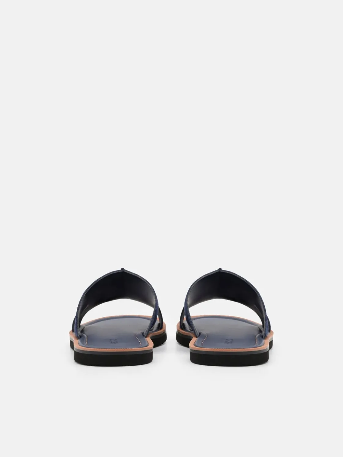 Suede Slide Sandals - Navy Suede
